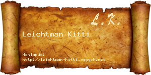 Leichtman Kitti névjegykártya